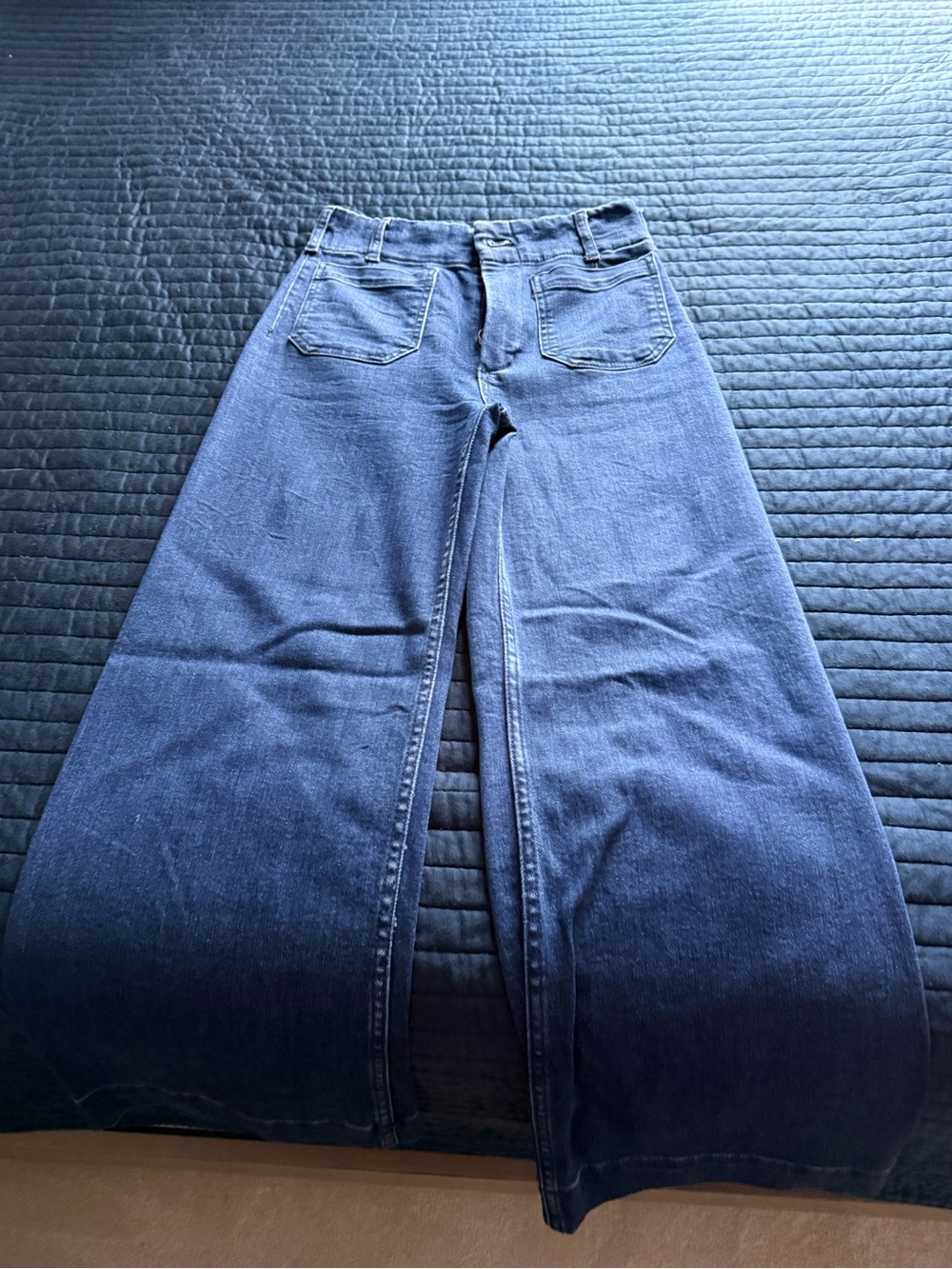 Maeve Wide-Leg Flare Jeans in Indigo Blue